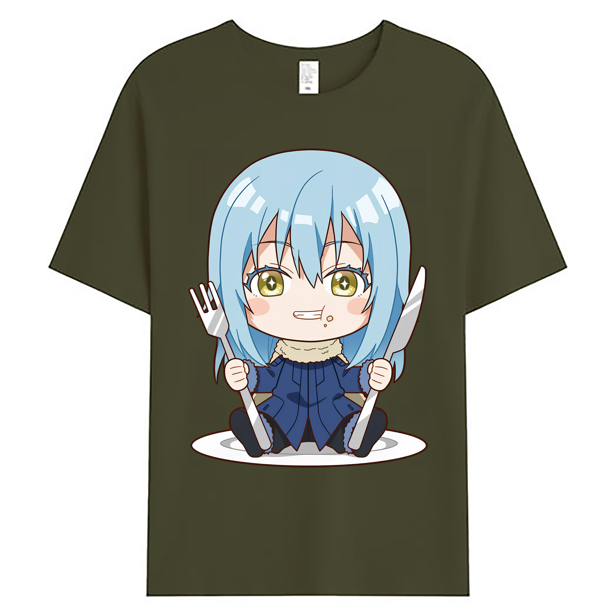 （画像用） 転スラ Regarding Reincarnated to Slime 綿100％ メンズ半袖Tシャツ｜肌触りやわらか＆通気性